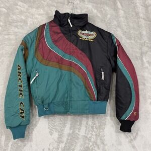 Vintage Arctic Cat Jacket Womens Medium Snowmobile Racing Coat 3 In 1 Arcticwear